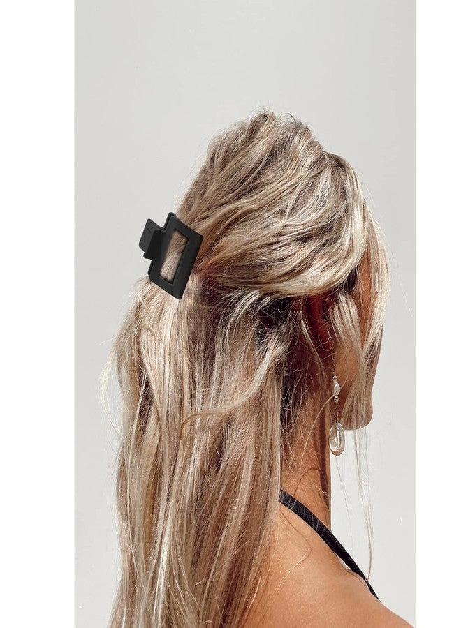 Bmobuo Matte Hair Clips Set: 4 PCS 2" Square Claw Clips for Thin and Thick Hair, All-Black Cute Clips for Women - Image 5